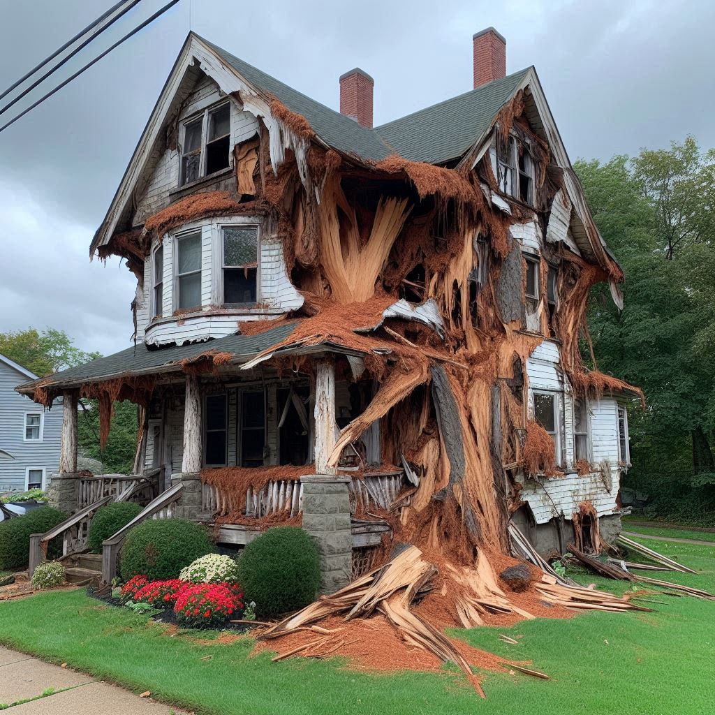 Signs Your Danvers Home Needs a Tree Inspection Damaged tree on an Danvers home showing signs of disease and decay